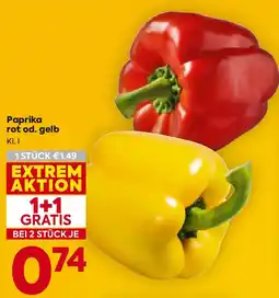 Billa Paprika rot od. gelb Angebot