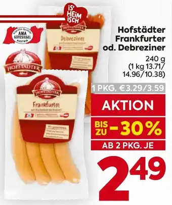 Billa Hofstädter Frankfurter od. Debreziner Angebot