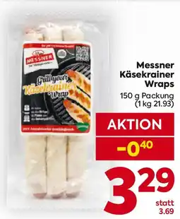 Billa Messner Käsekrainer Wraps Angebot