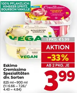 Billa Eskimo Cremissimo Spezialitäten Angebot