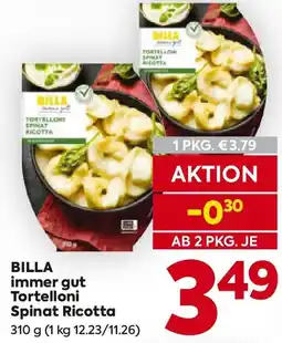 Billa BILLA immer gut Tortelloni Spinat Ricotta Angebot