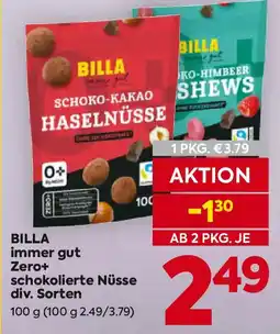 Billa BILLA immer gut Zero+ schokolierte Nüsse Angebot