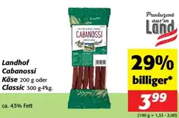 Nah&Frisch Landhof Cabanossi Käse Angebot