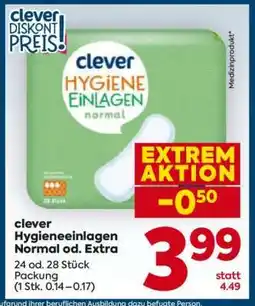 Billa clever Hygieneeinlagen normal od. Extra Angebot