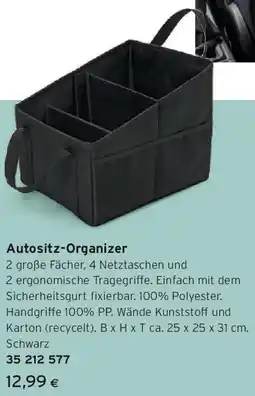 Tchibo Eduscho Autositz-Organizer Angebot