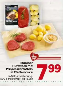 Billa Marcher Hüftsteak mit Prinzesskartoffeln in Pfeffersauce Angebot