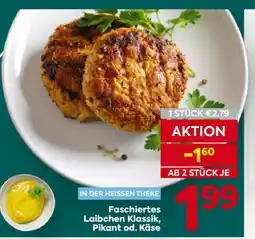 Billa Faschiertes Laibchen Klassik, Pikant od. Käse Angebot