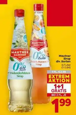 Billa Mautner Sirup div. Sorten Angebot