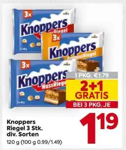 Billa Knoppers Riegel 3 Stk. div. Sorten Angebot