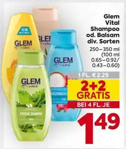 Billa Glem Vital Shampoo od. Balsam div. Sorten Angebot