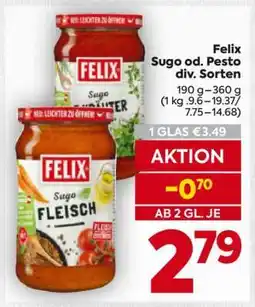 Billa Felix Sugo od. Pesto div. Sorten Angebot