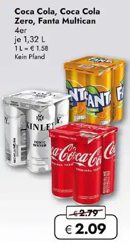 Travel FREE Coca Cola, Coca Cola Zero, Fanta Multican 4er Angebot