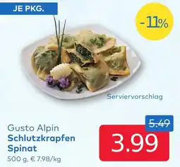 T&G Gusto Alpin Schlutzkrapfen Angebot