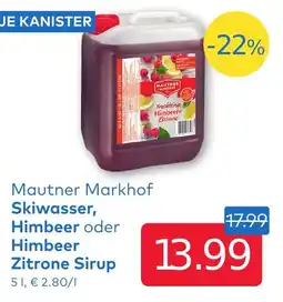 T&G Mautner Markhof Skiwasser, Himbeer oder Himbeer Zitrone Sirup Angebot