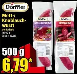 Norma Mett-/ Knoblauch- wurst Angebot