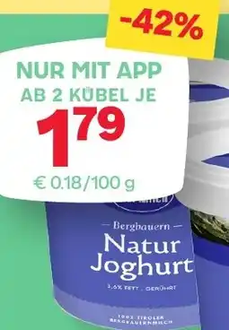 MPreis Tirol Milch Bergbauern Naturjoghurt Angebot