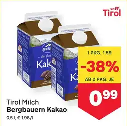 MPreis Tirol Milch Bergbauern Kakao Angebot