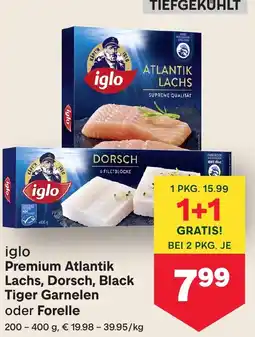 MPreis Premium Atlantik Lachs, Dorsch, Black Tiger Garnelen Angebot