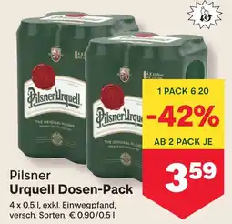 MPreis Urquell Dosen-Pack Angebot