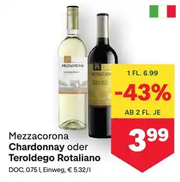 MPreis Chardonnay Mezzacorona Chardonnay oder Teroldego Rotaliano Angebot
