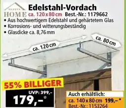 Norma Edelstahl-Vordach Angebot