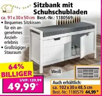 Norma Sitzbank mit Schuhschubladen Angebot