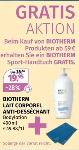 Müller Biotherm lait corporel anti-desséchant Angebot
