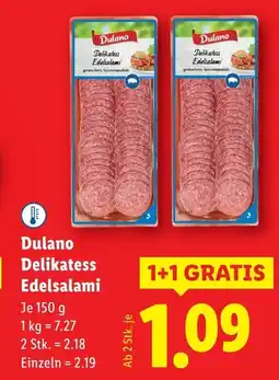 Lidl Dulano Delikatess Edelsalami Angebot
