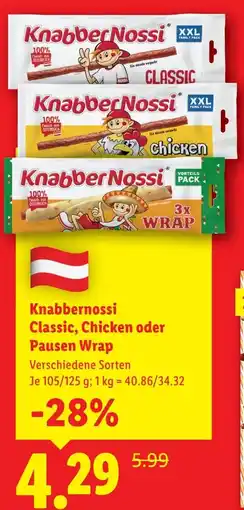 Lidl Knabber Nossi Classic, Chicken oder Pausen Wrap Angebot