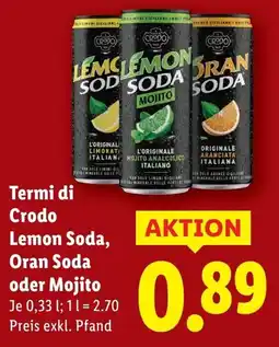 Lidl Termi di Crodo Lemon Soda, Oran Soda Angebot