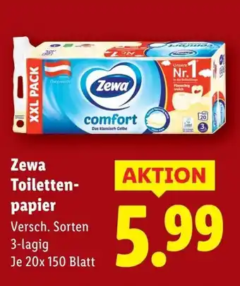Lidl Zewa Toilettenpapier Angebot