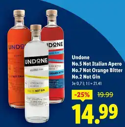 Lidl Undone No.5 Not Italian Apero No.7 Not Orange Bitter No.2 Not Gin Angebot