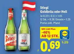 Lidl Stiegl Goldbräu oder Hell Angebot