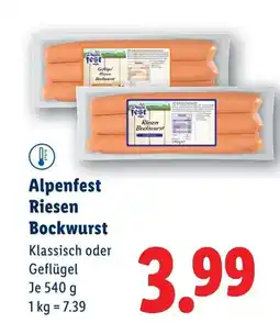 Lidl Alpenfest Riesen Bockwurst Angebot