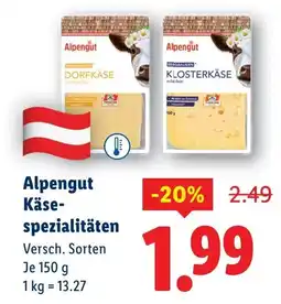 Lidl Alpengut Käse- spezialitäten Angebot