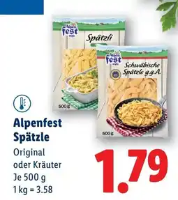 Lidl Alpenfest Spätzle Angebot