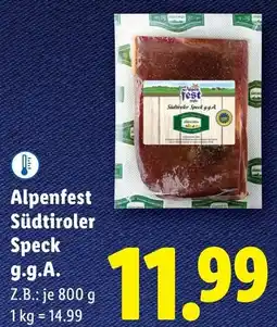 Lidl Alpenfest Südtiroler Speck Angebot