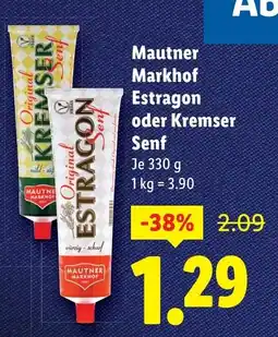 Lidl Mautner Markhof Estragon oder Kremser Senf Angebot