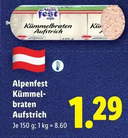 Lidl Alpenfest Kümmel- braten Aufstrich Angebot