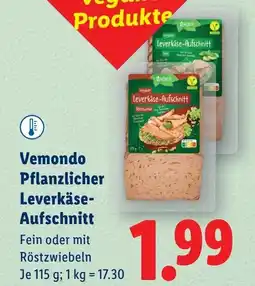 Lidl Vemondo Pflanzlicher Leverkäse- Aufschnitt Angebot