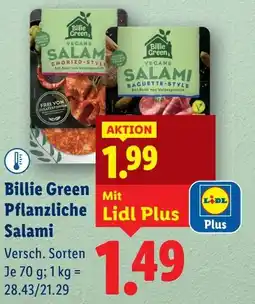 Lidl Billie Green Pflanzliche Salami Angebot