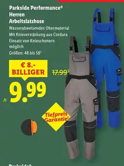 Lidl Parkside Performance Herren Arbeitslatzhose Angebot