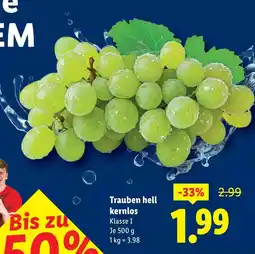 Lidl Trauben hell kernlos Angebot