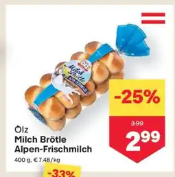 MPreis Ölz Milch Brötle Alpen-Frischmilch Angebot