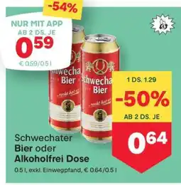 MPreis Schwechater Bier oder Alkoholfrei Dose Angebot