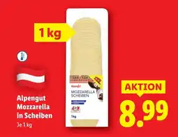 Lidl Alpengut Mozzarella in Scheiben Angebot