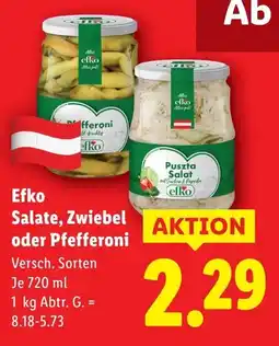 Lidl efko Salate, Zwiebel oder Pfefferoni Angebot