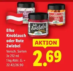Lidl Efko Knoblauch oder Rote Zwiebel Angebot