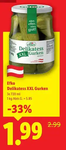 Lidl efko Delikatess XXL Gurken Angebot