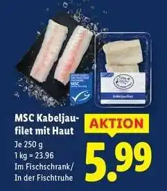 Lidl MSC Kabeljaufilet mit Haut Angebot